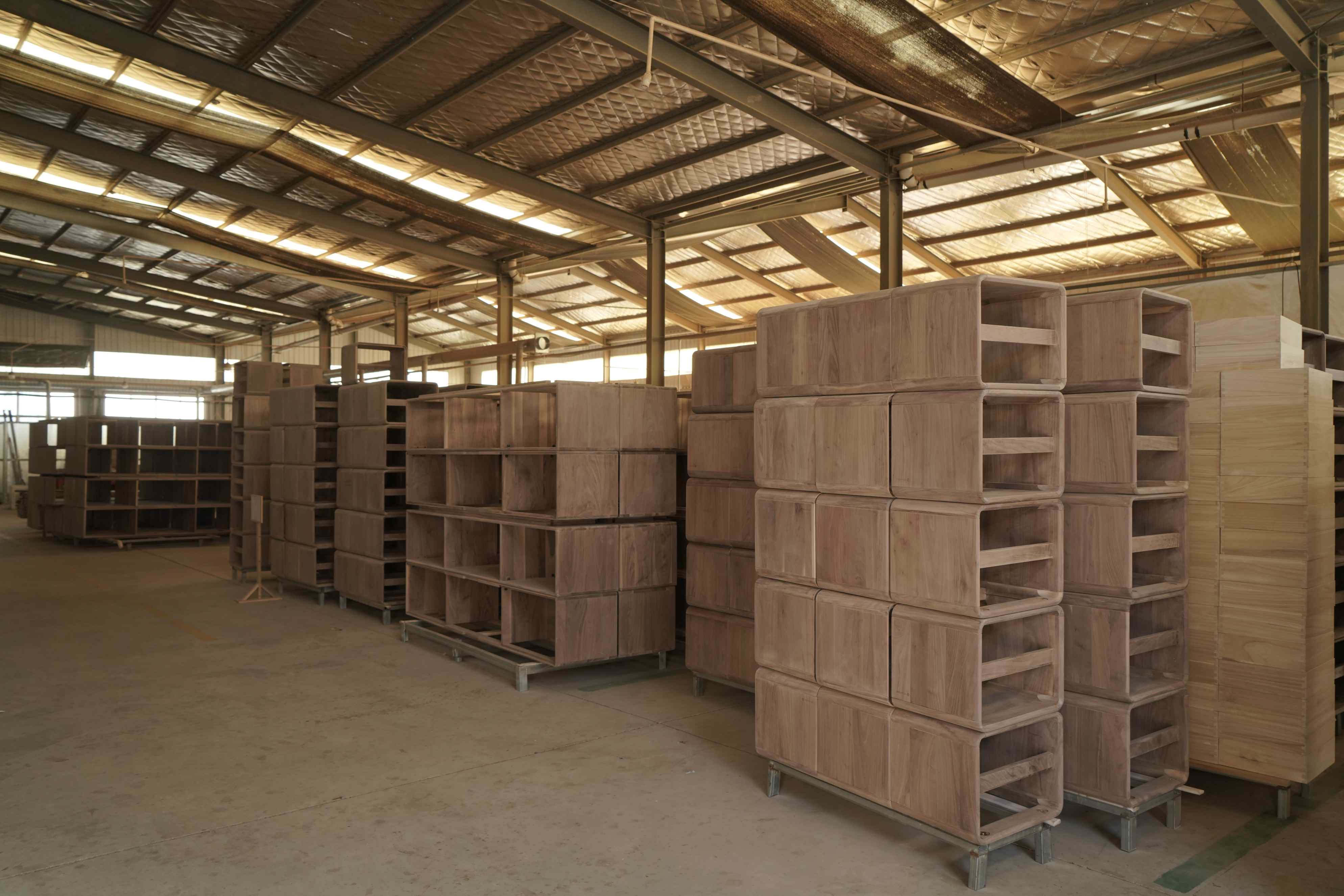 Solid wood furniture inventory storage